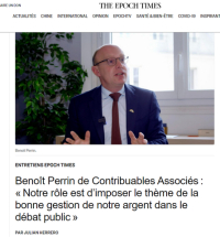 « Notre rôle est d’imposer le thème de la bonne gestion de notre argent dans le débat public » [Entretien pour Epoch Times]